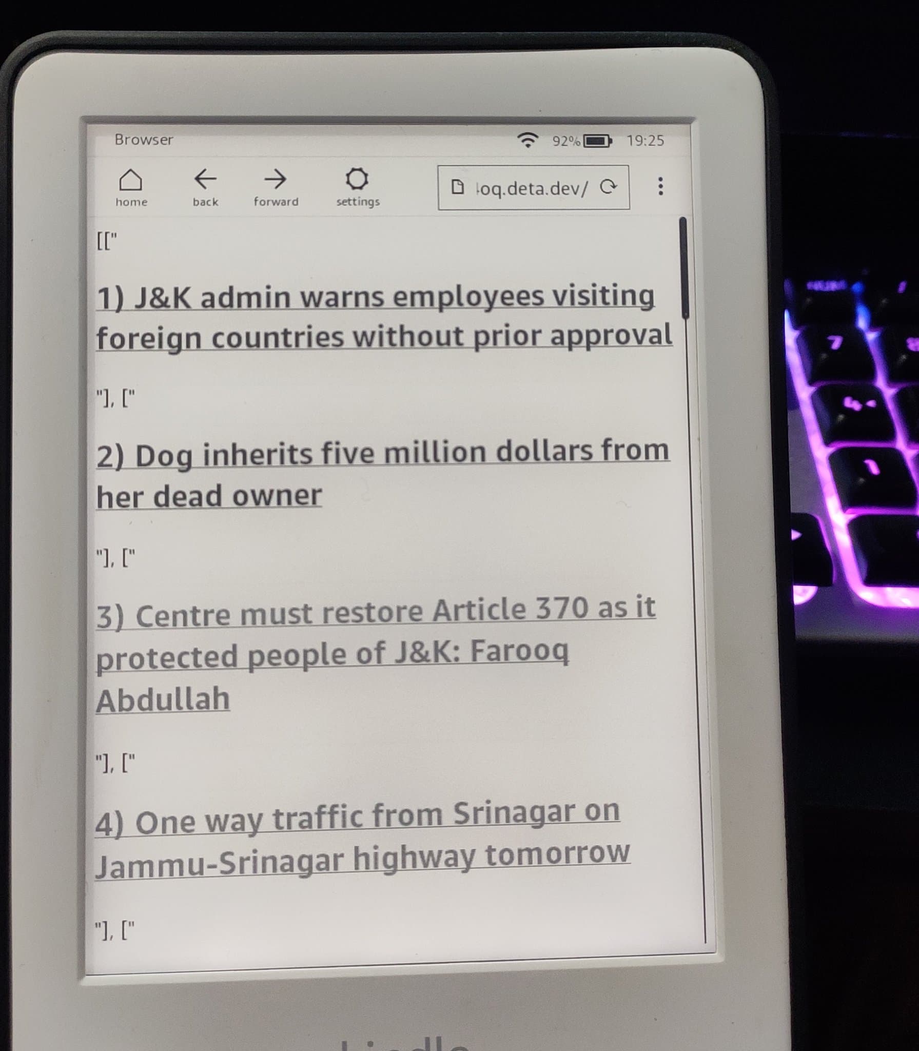 Developed Kindle Version of Greater Kashmir's Website For Better Article View Experience.